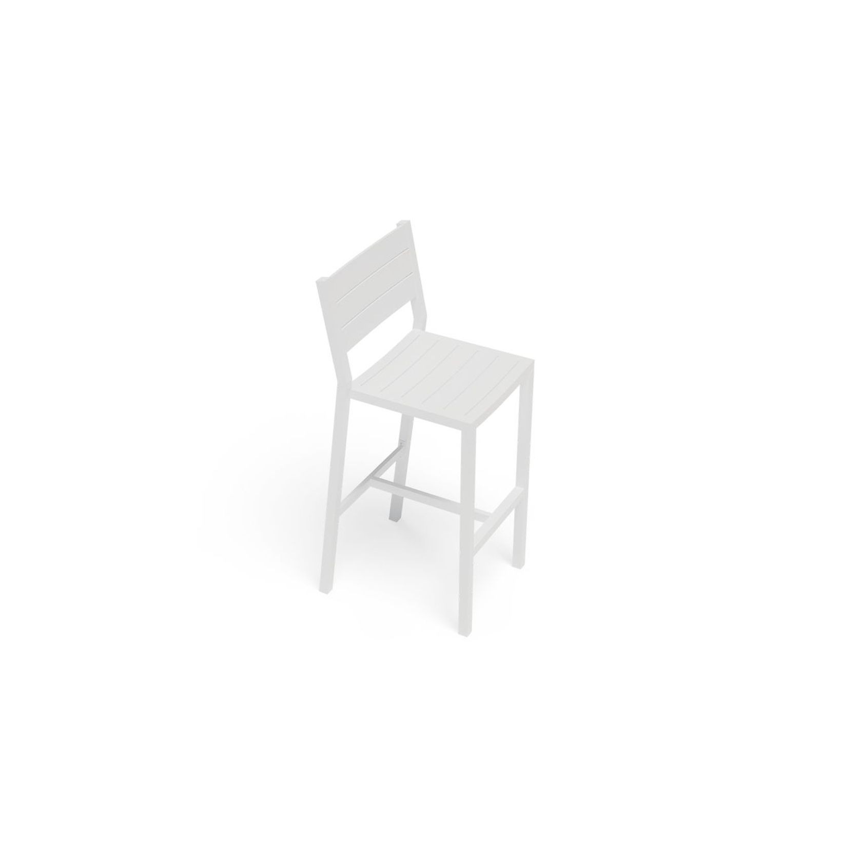 Halki Stool With Backrest - White gallery detail image