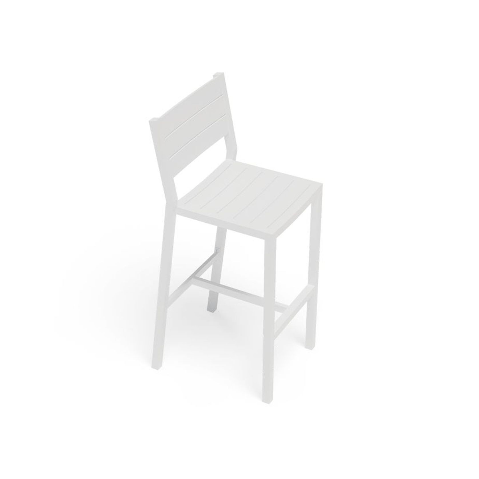 Halki Stool With Backrest - White gallery detail image