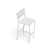 Halki Stool With Backrest - White gallery detail image