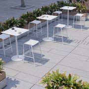 Roku Outdoor Backless Bar Stool in Matt White gallery detail image