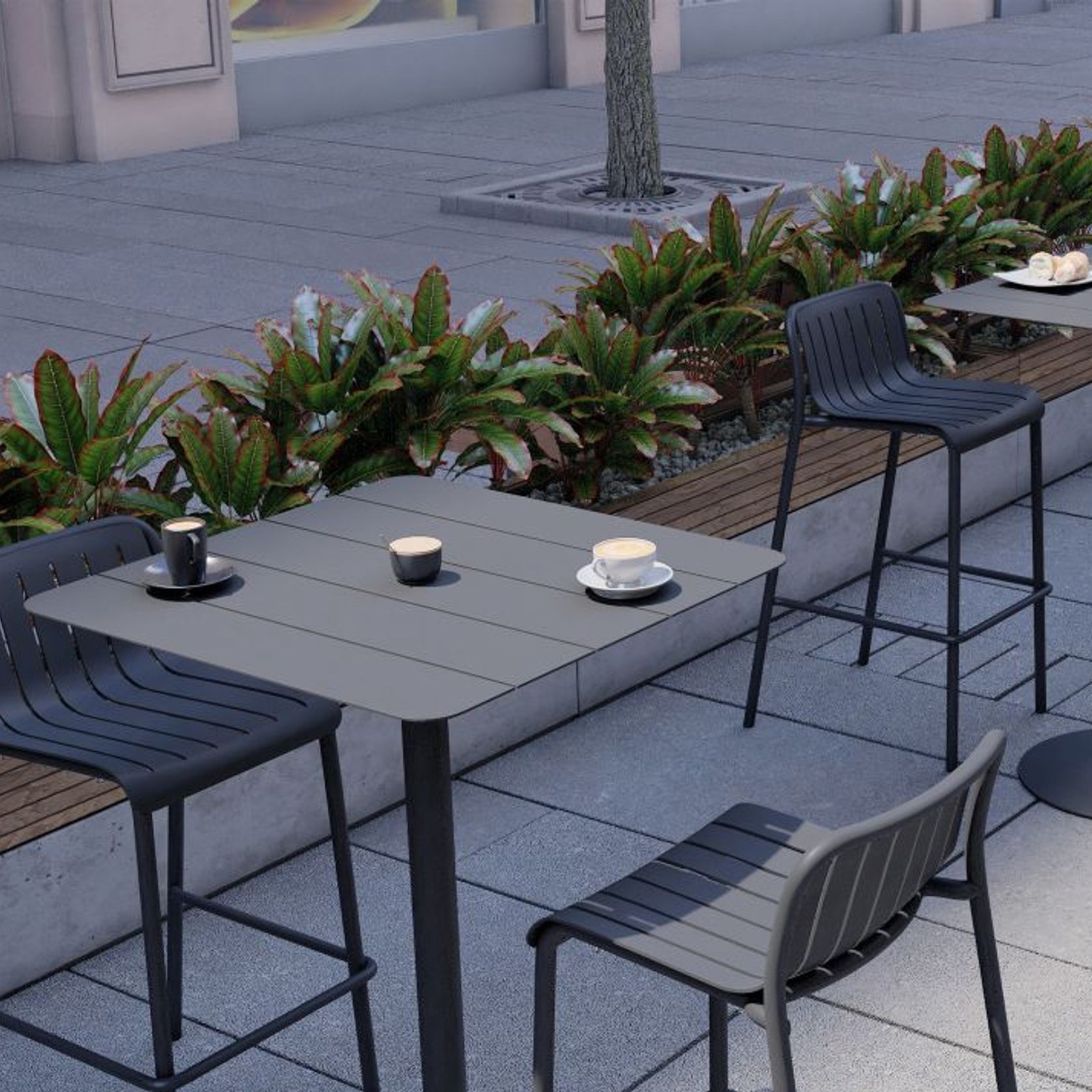 Roku Outdoor Bar Stool in Matt Charcoal gallery detail image