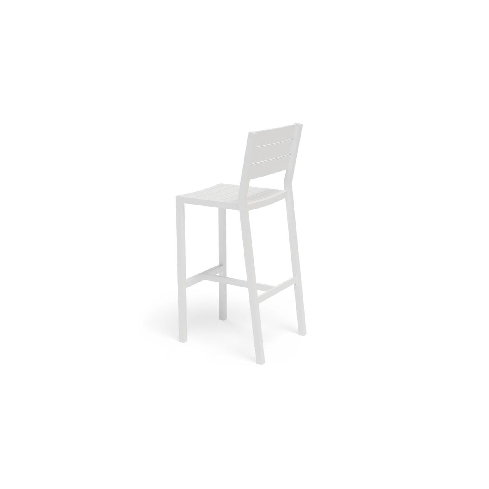 Halki Stool With Backrest - White gallery detail image