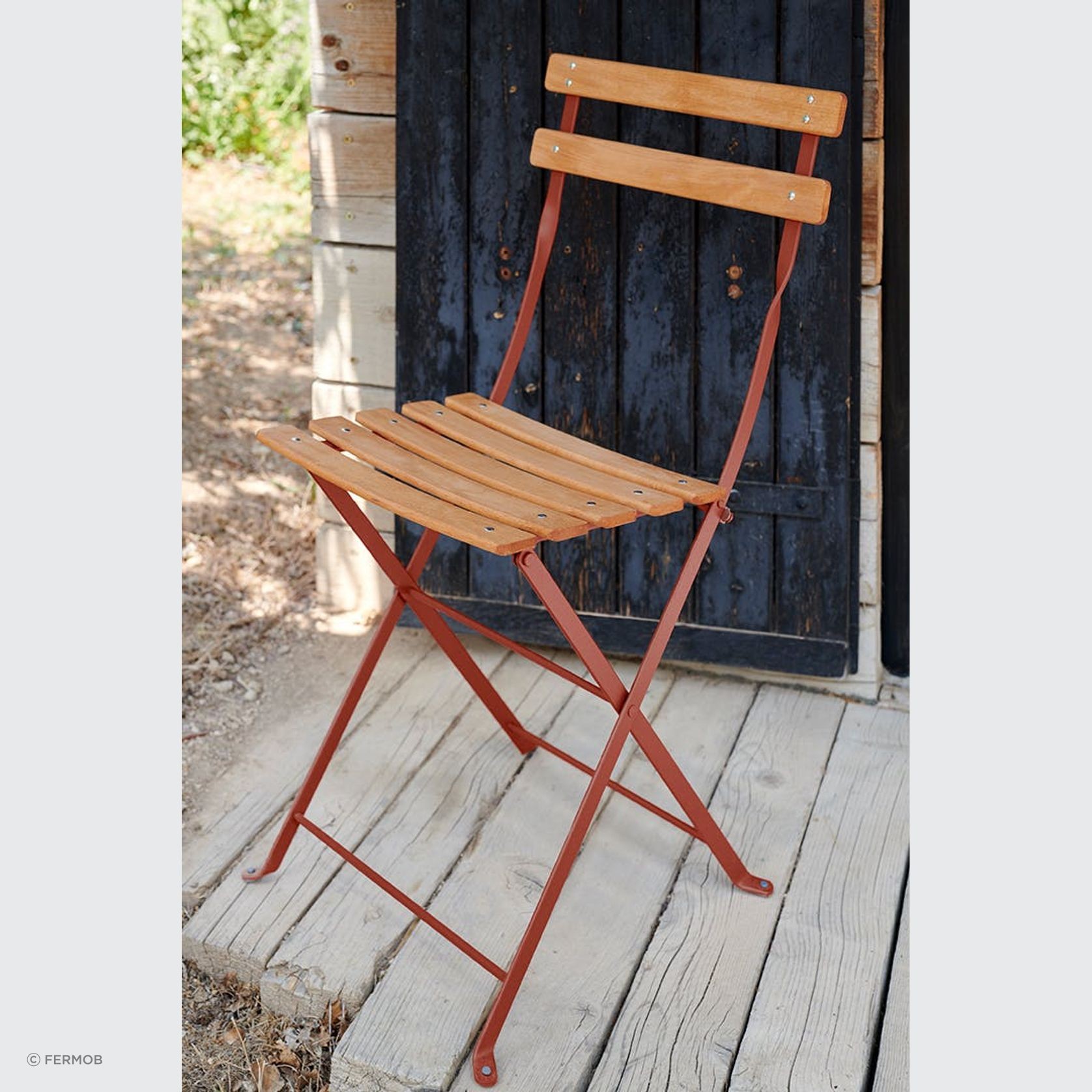 Bistro Folding Chair - Natural Slats by Fermob gallery detail image