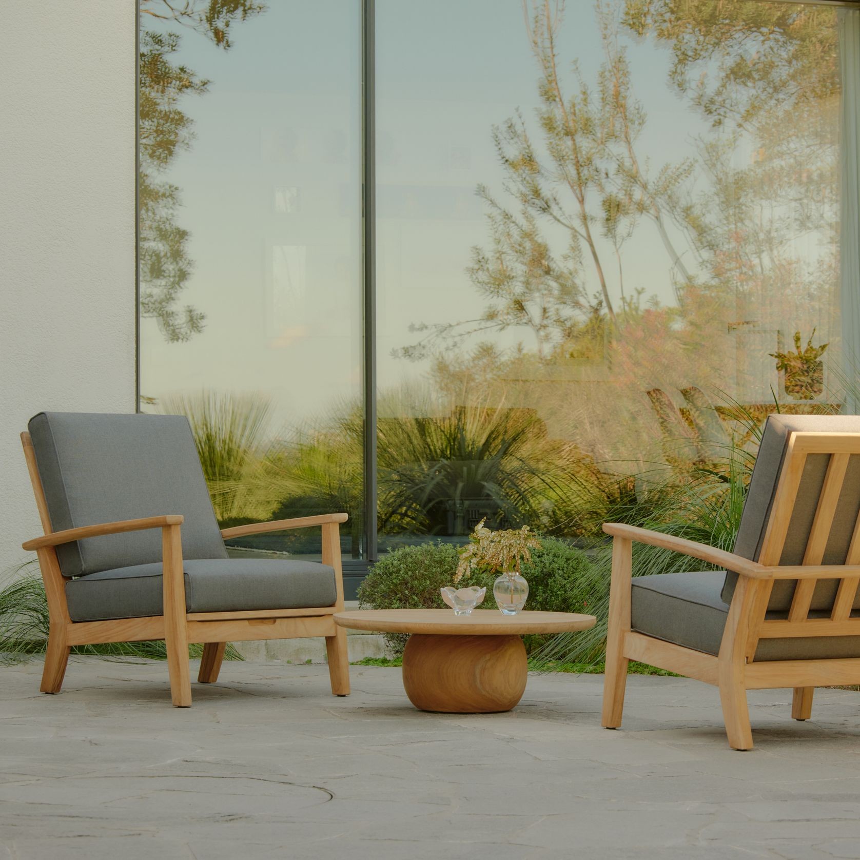 Bath Reclining Teak Lounge Chair gallery detail image
