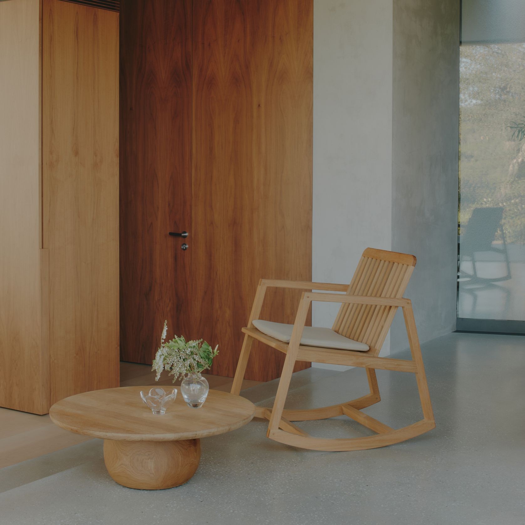 Newbury Teak Outdoor Rocking Chair gallery detail image