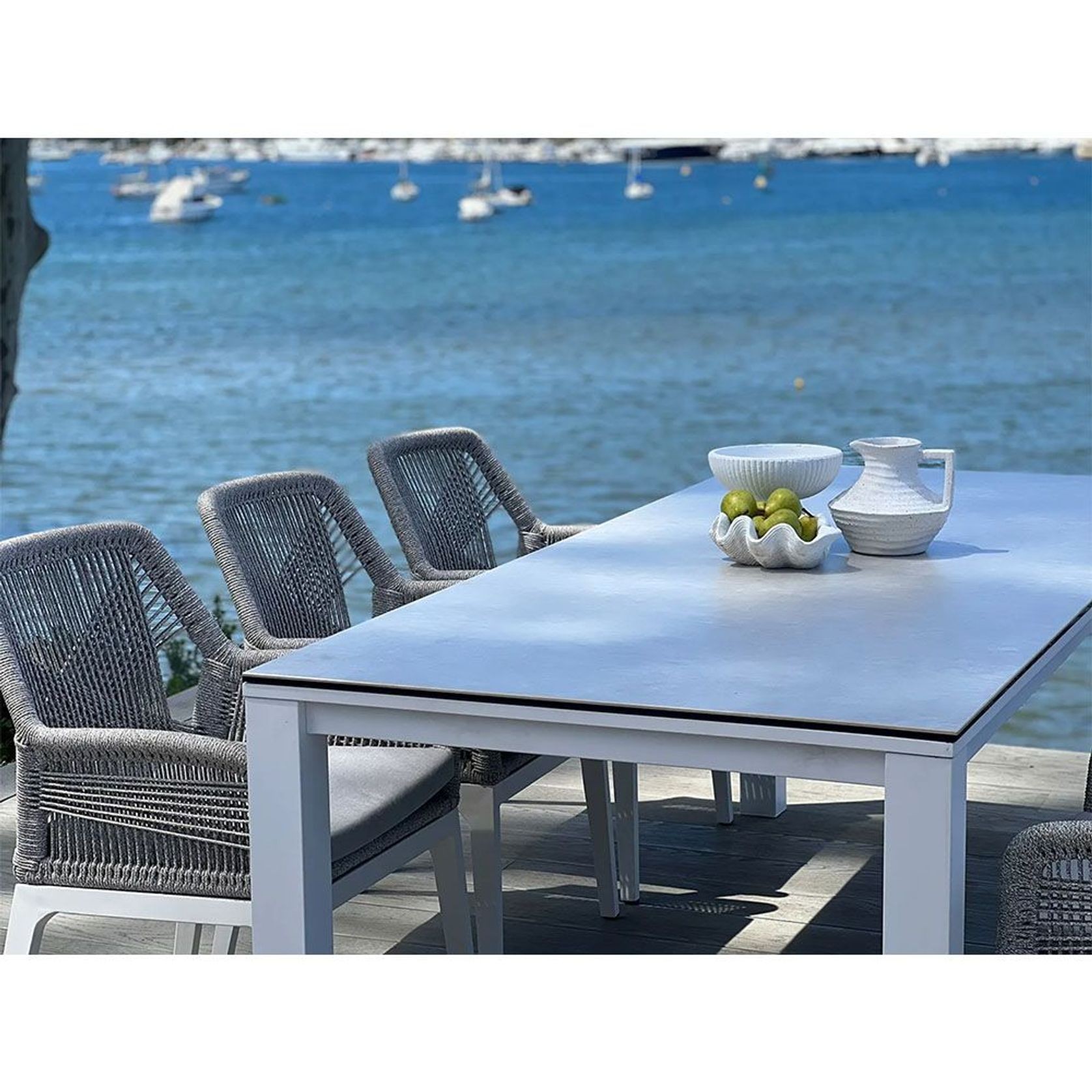 Adele Ceramic Outdoor table with 8 Serang Chairs ArchiPro AU