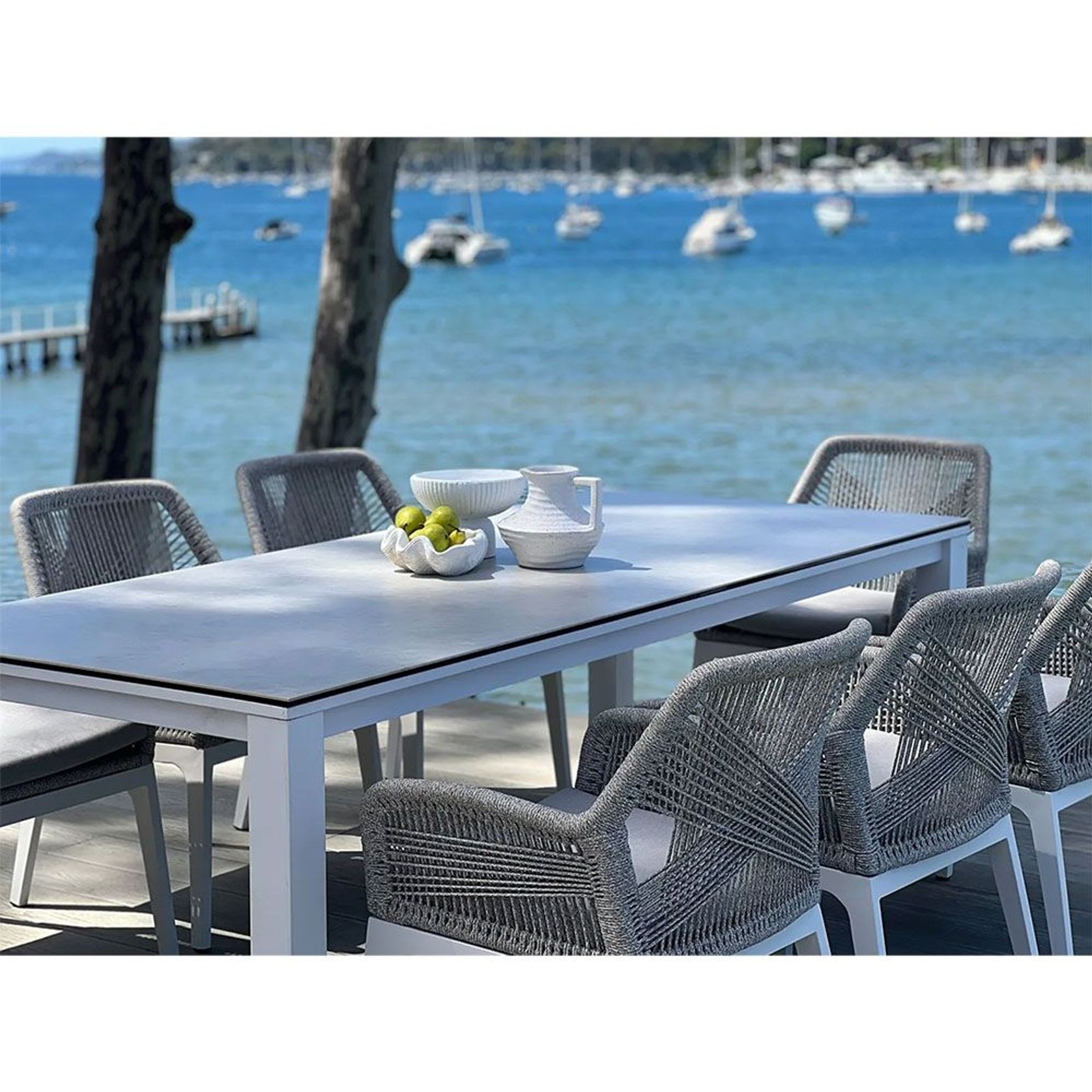 Adele Ceramic Outdoor table with 8 Serang Chairs ArchiPro AU