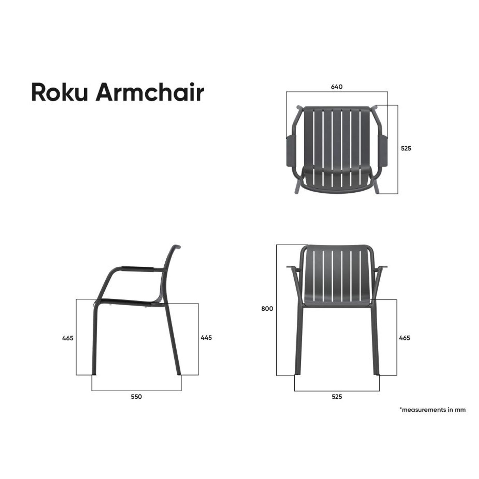 Roku Outdoor Arm Chair in Matt Eucalyptus Green gallery detail image