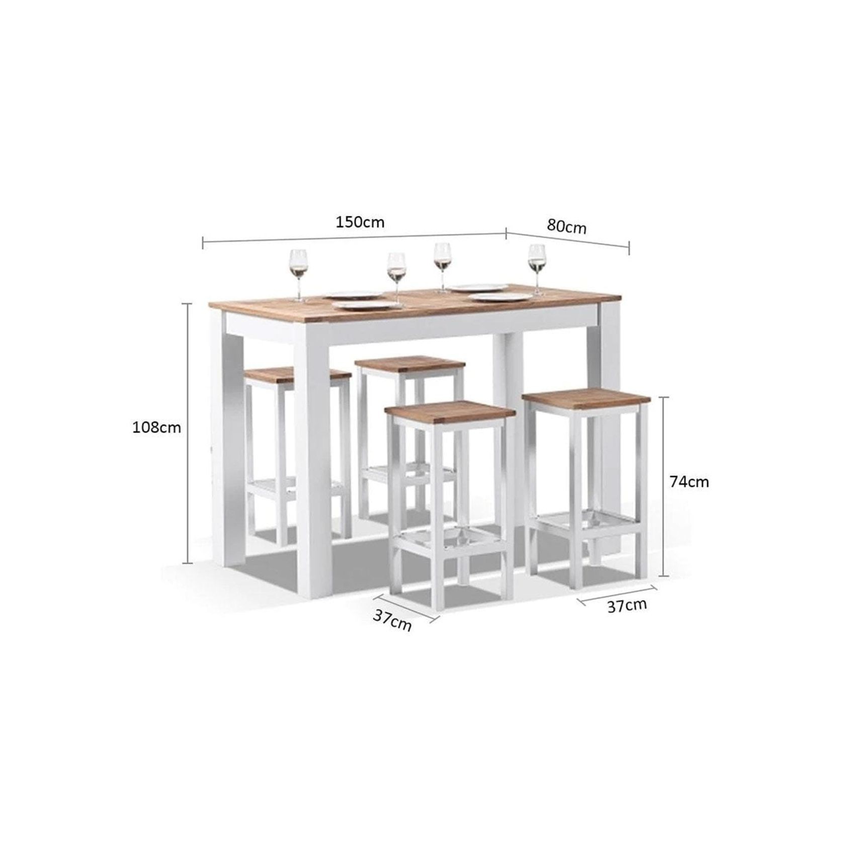 Balmoral 4 Seater Teak Top Aluminium Bar Setting gallery detail image
