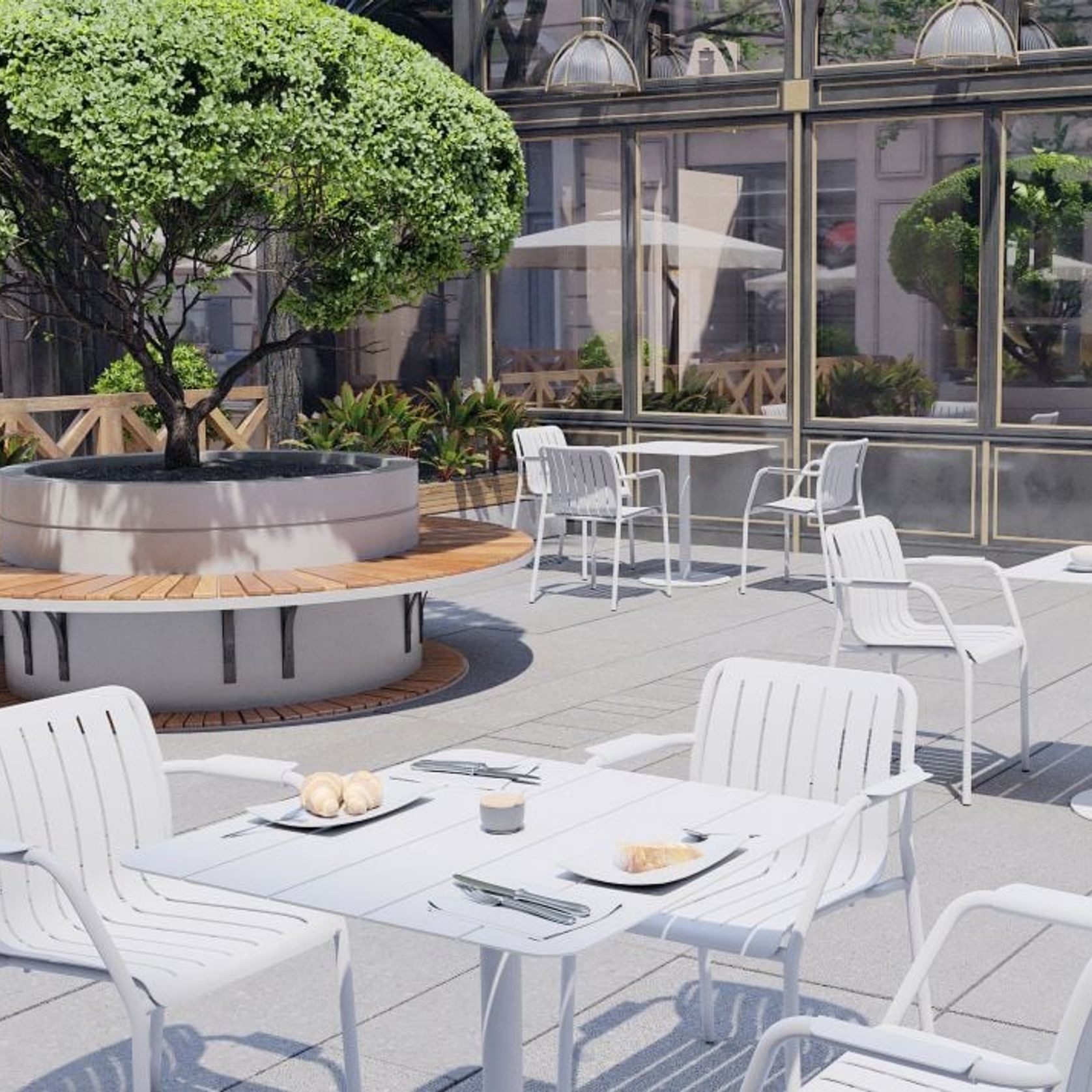 Roku Outdoor Arm Chair in Matt White gallery detail image