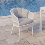 Avila Dining Chair - White - Light Grey Cushion gallery detail image