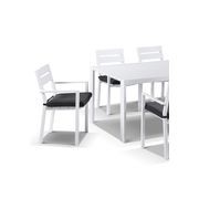 Capri 7pcs Dining Setting w/ Santorini Chairs in White gallery detail image