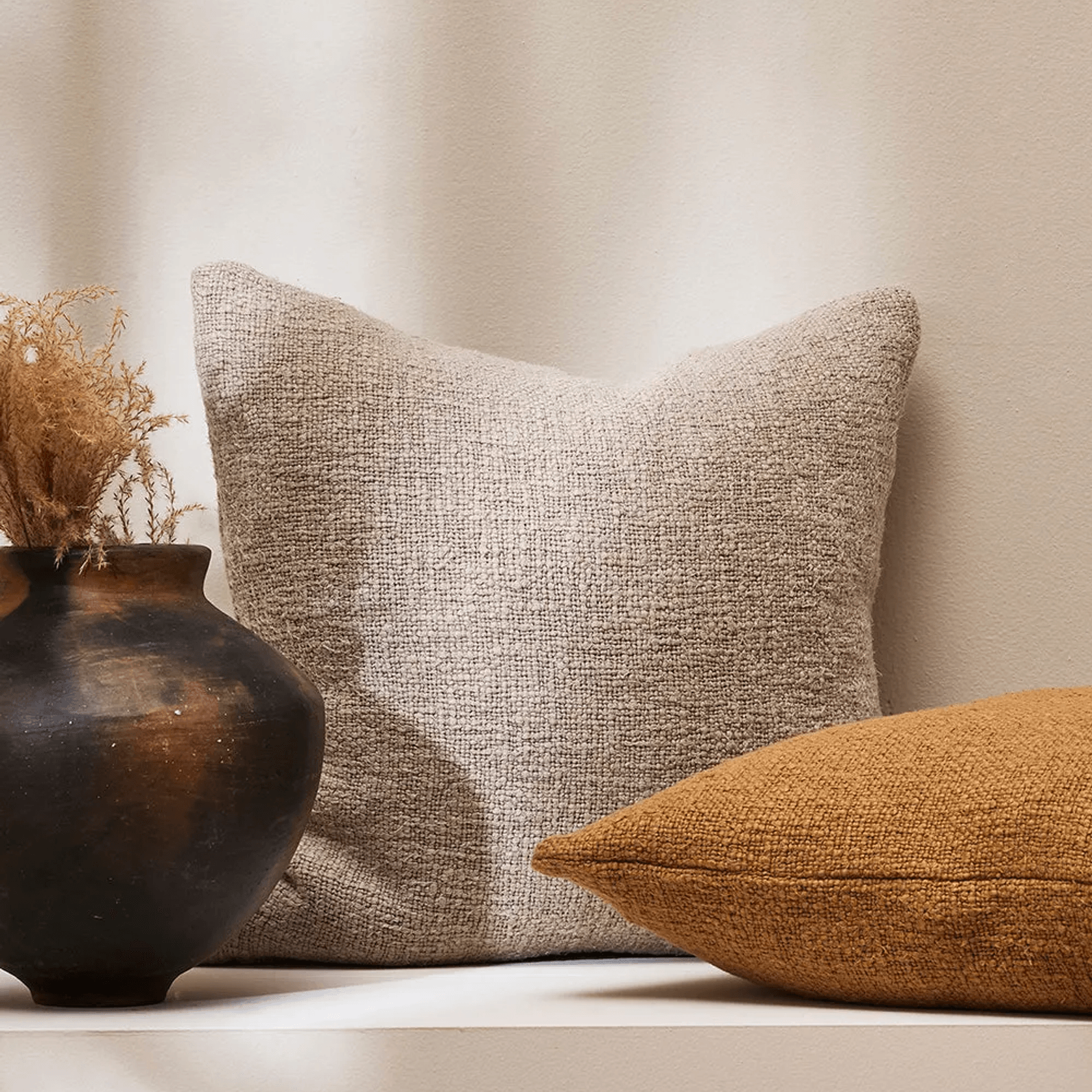 Baya Cyprian Cushion - Pebble | 50 x 50cm gallery detail image