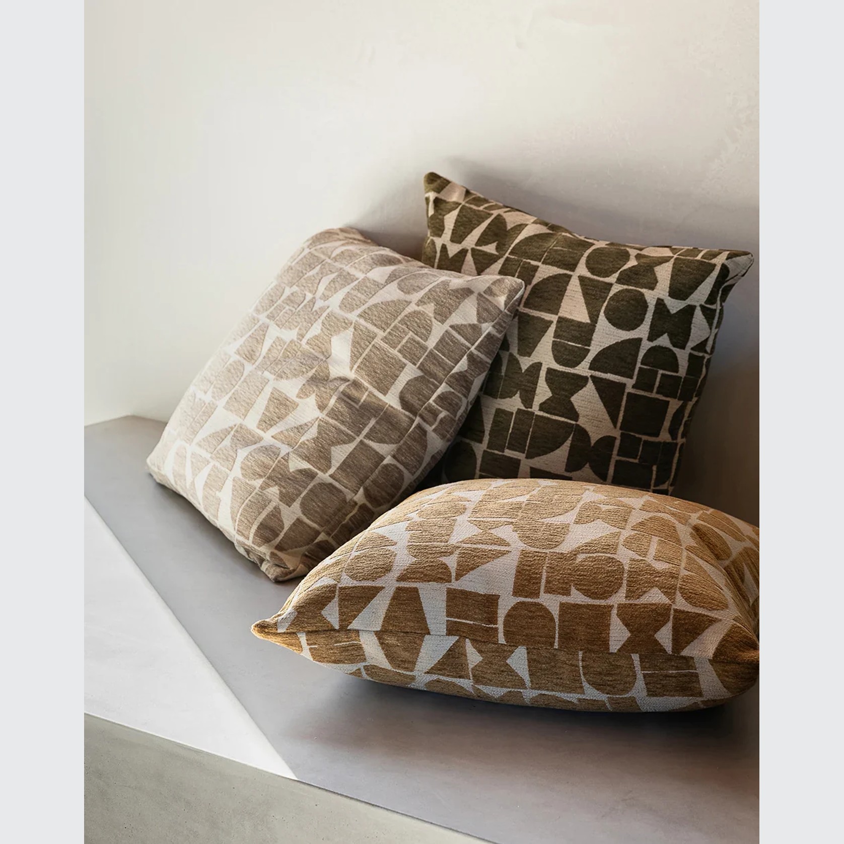 Baya Miller Cushion - Toffee | Geometric Pattern gallery detail image