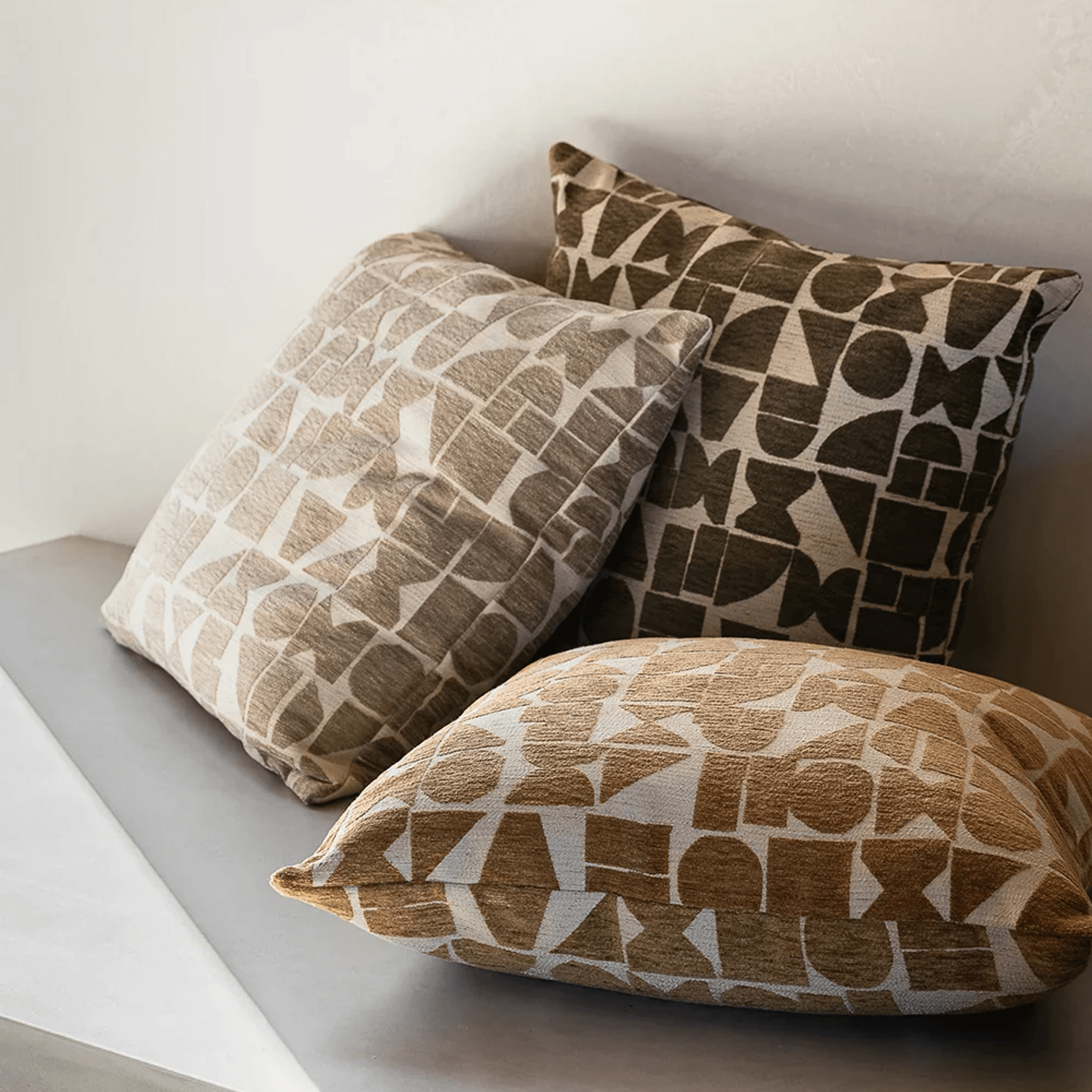 Baya Miller Cushion - Toffee | Geometric Pattern gallery detail image