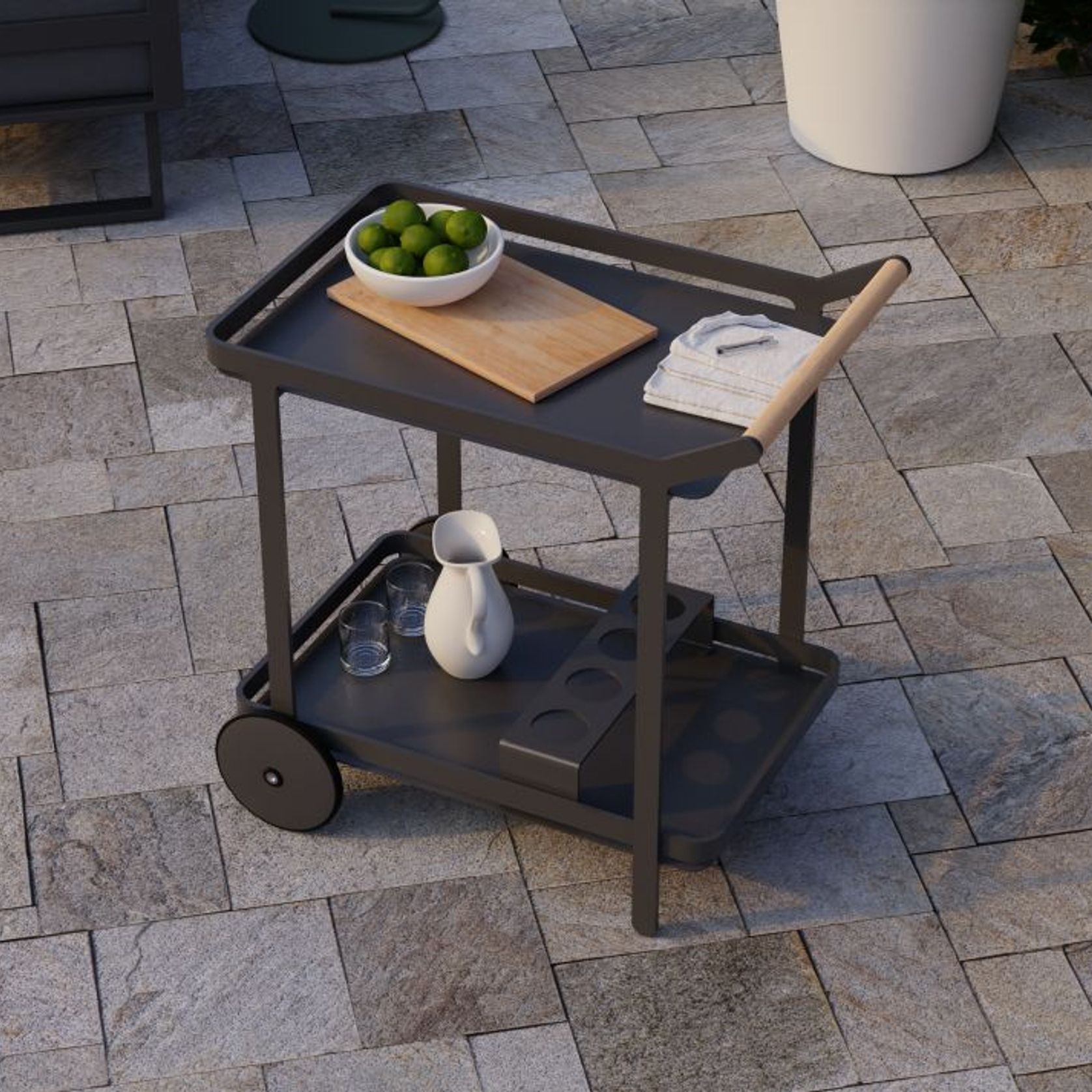 Imola Outdoor Bar Cart - Charcoal gallery detail image