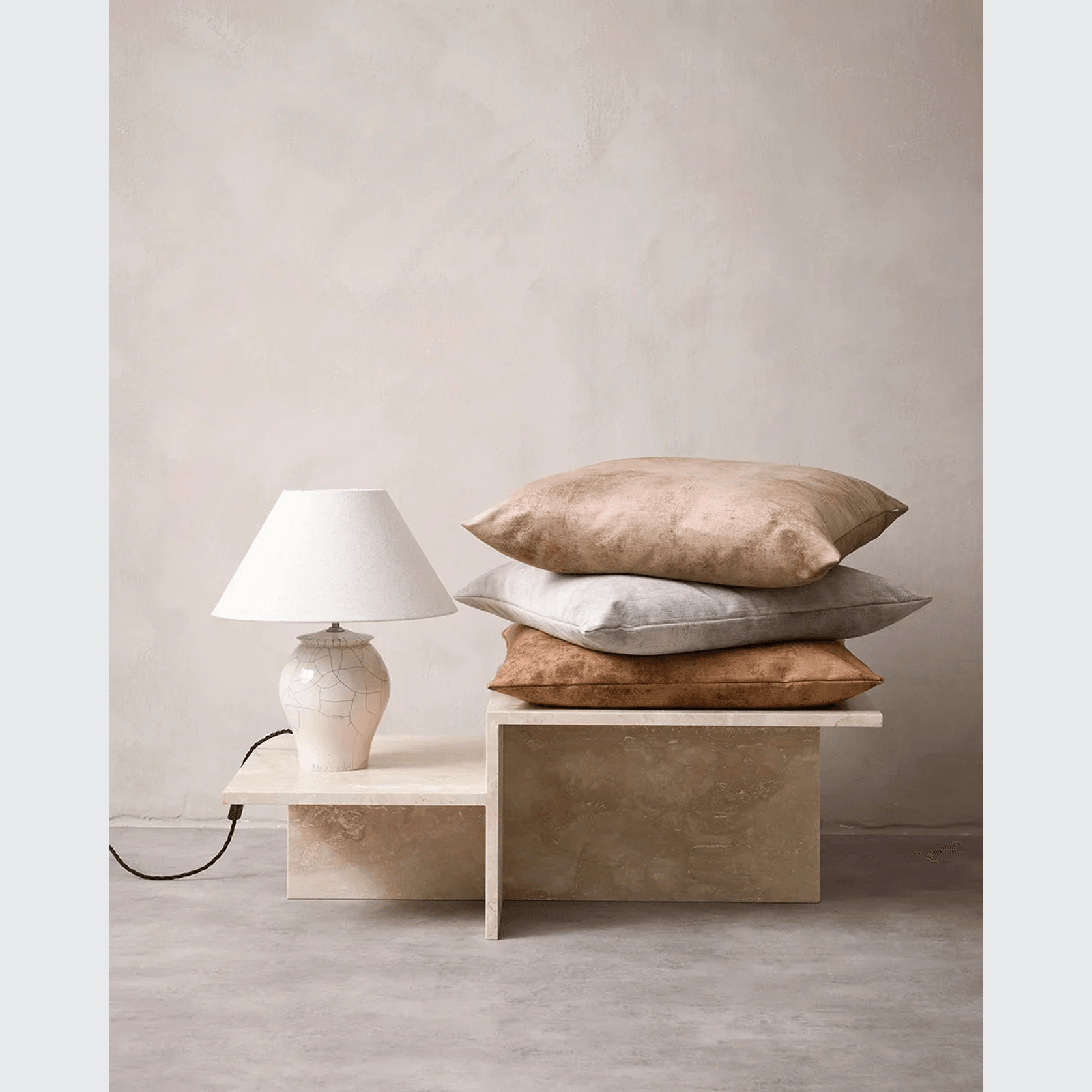 Baya Theo Velvet Cushion - Honey | Large 60 x 60cm gallery detail image