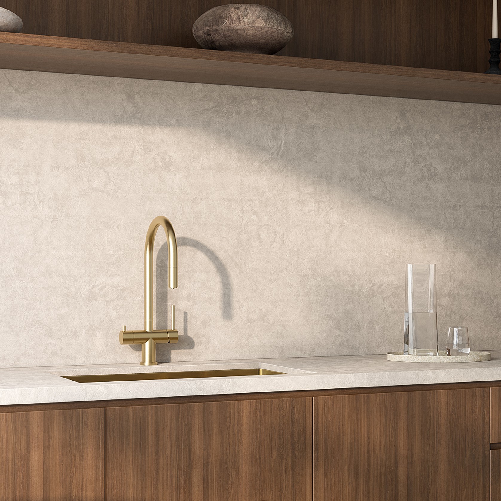 Elysian Commercial Pull-Out Filter Tap | Brushed Brass gallery detail image