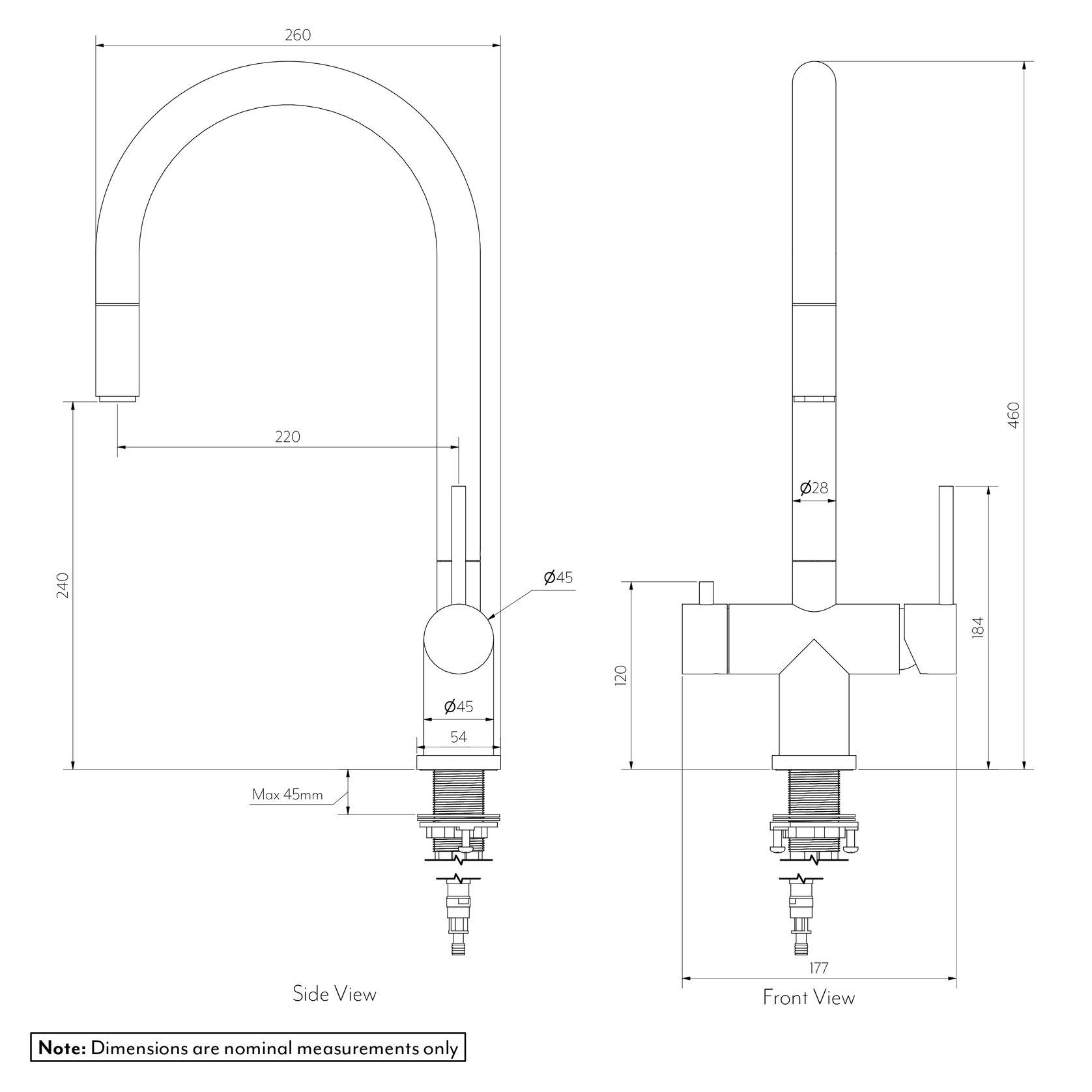 Elysian Commercial Pull-Out Filter Tap | Brushed Copper gallery detail image