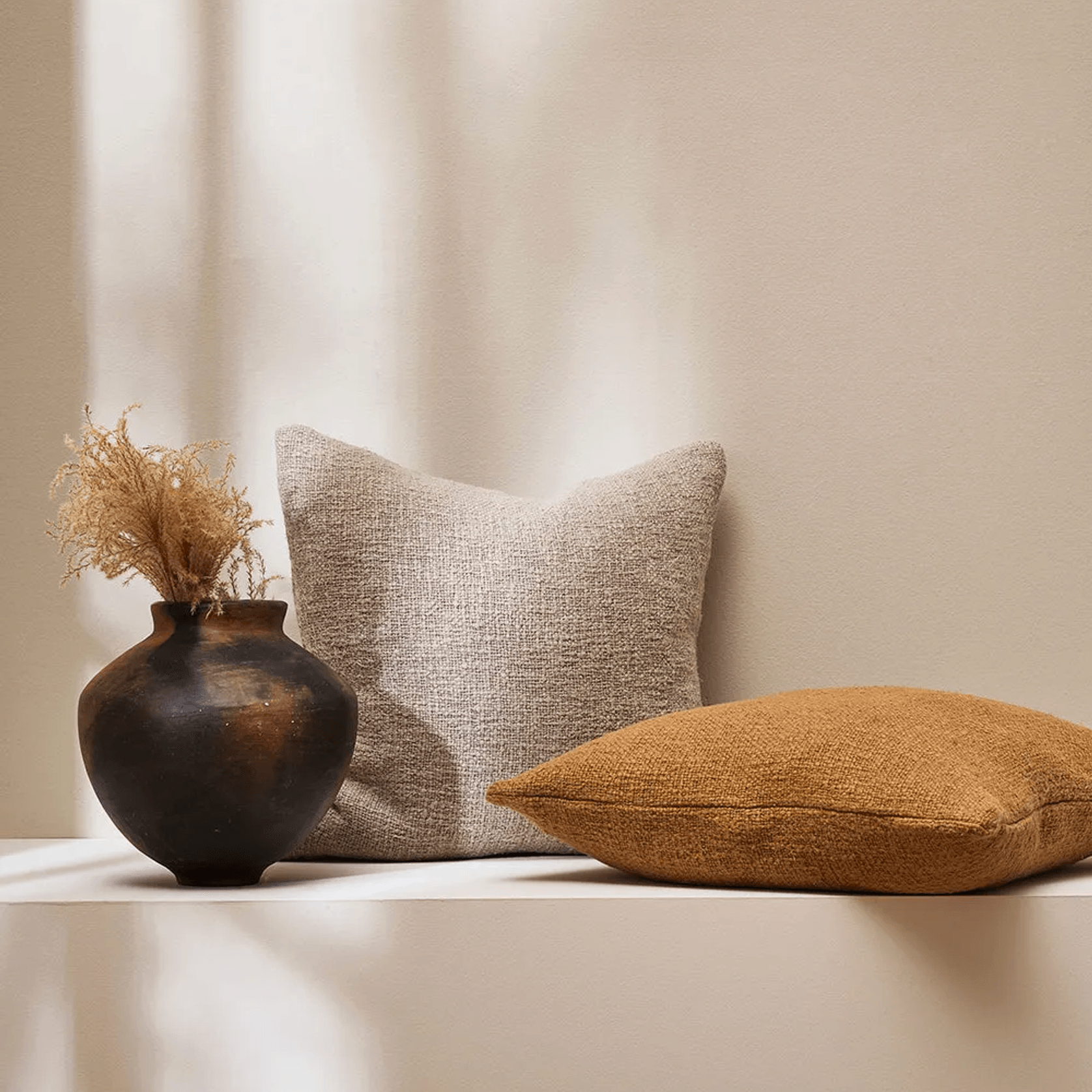 Baya Cyprian Cushion - Pebble | 50 x 50cm gallery detail image