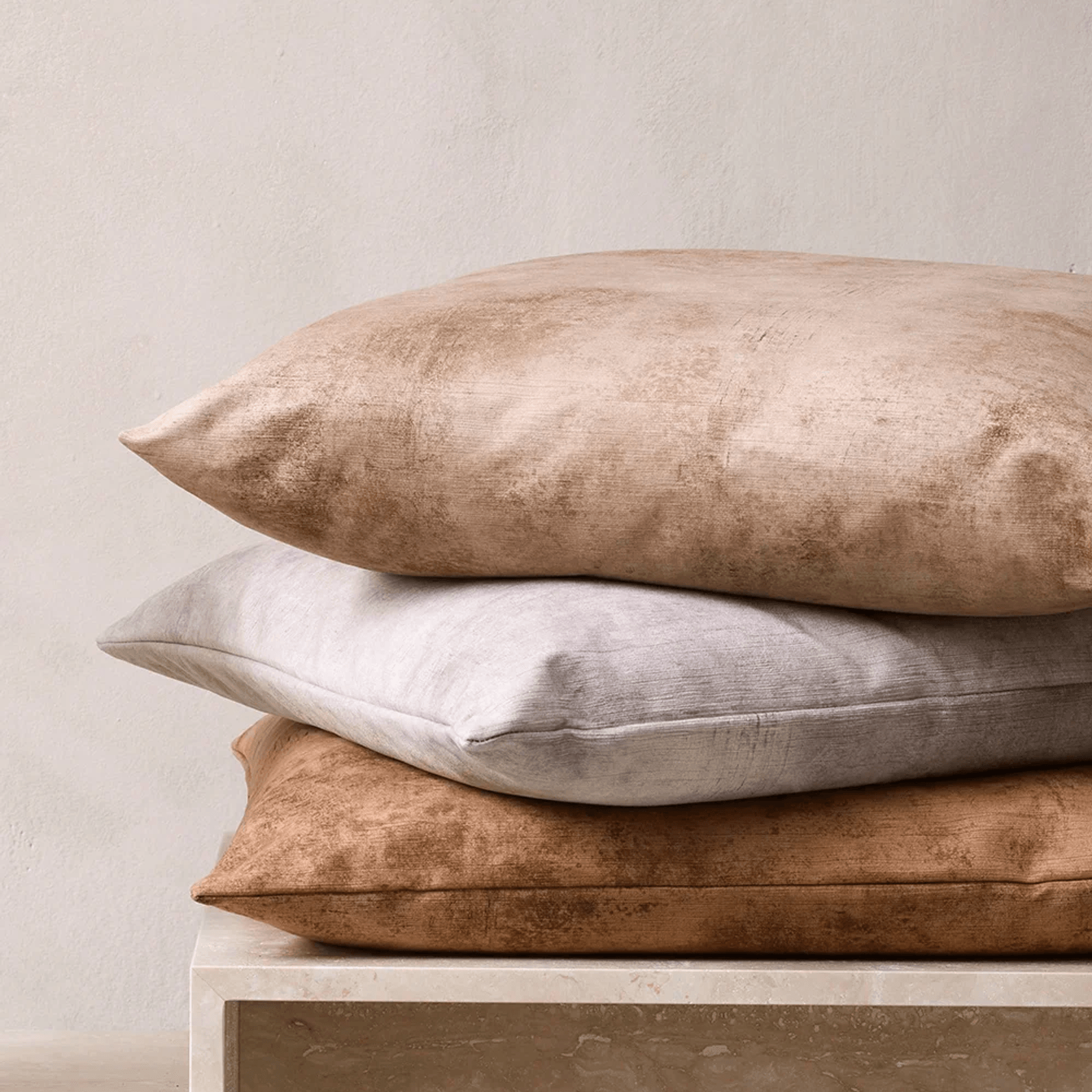 Baya Theo Velvet Cushion - Leather | Large 60 x 60cm gallery detail image