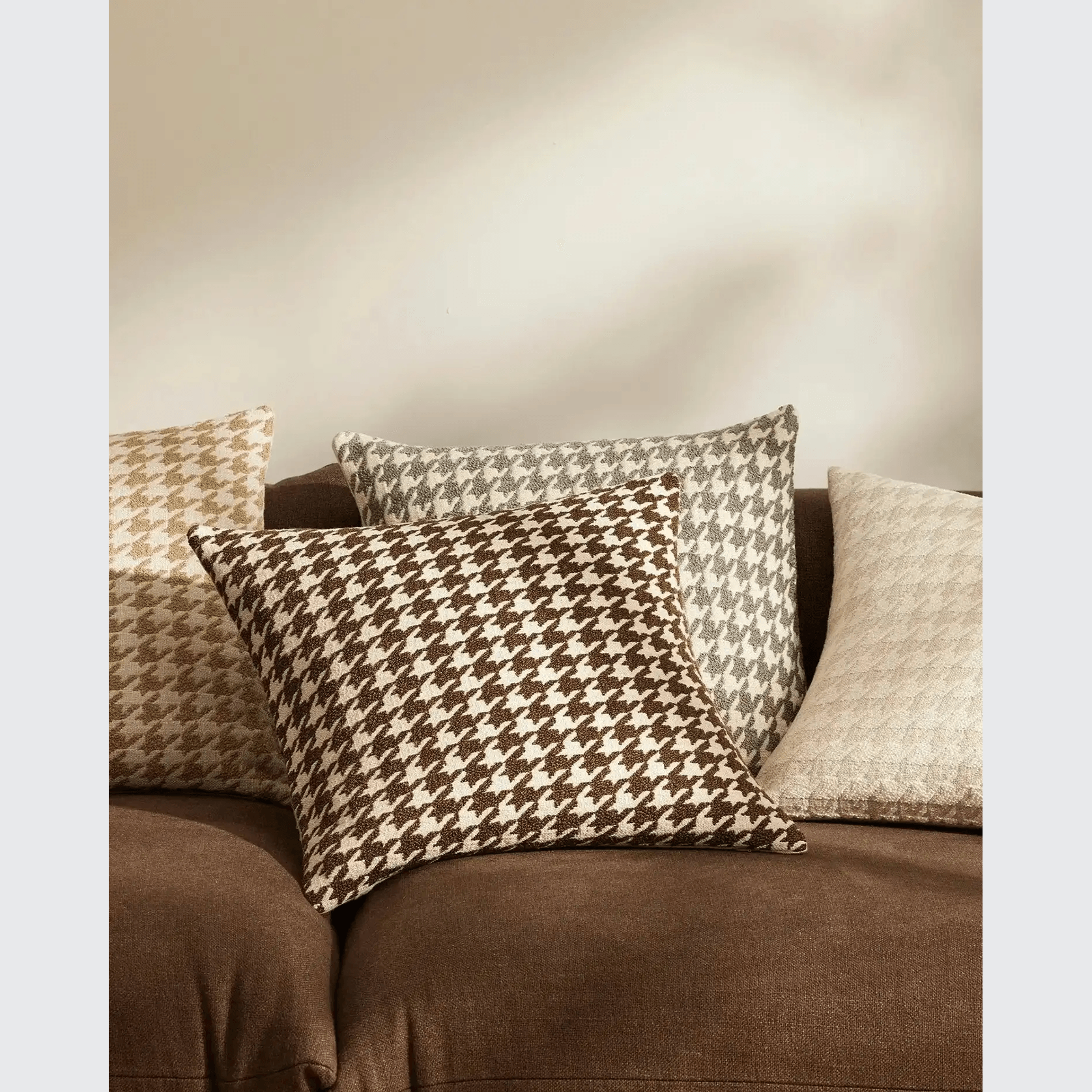 Weave Home Giovanni Cushion - Mist | Bouclé Houndstooth gallery detail image