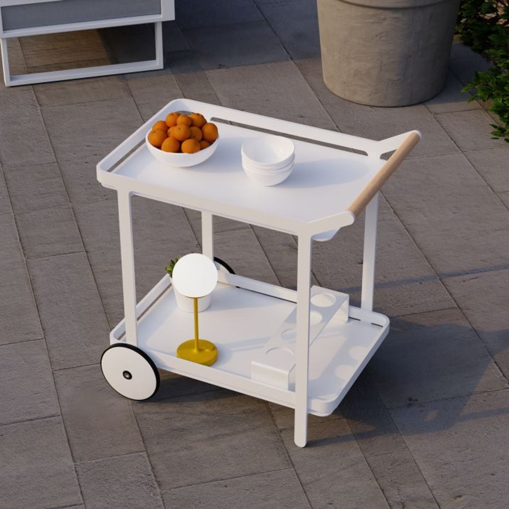 Imola Outdoor Bar Cart White ArchiPro AU