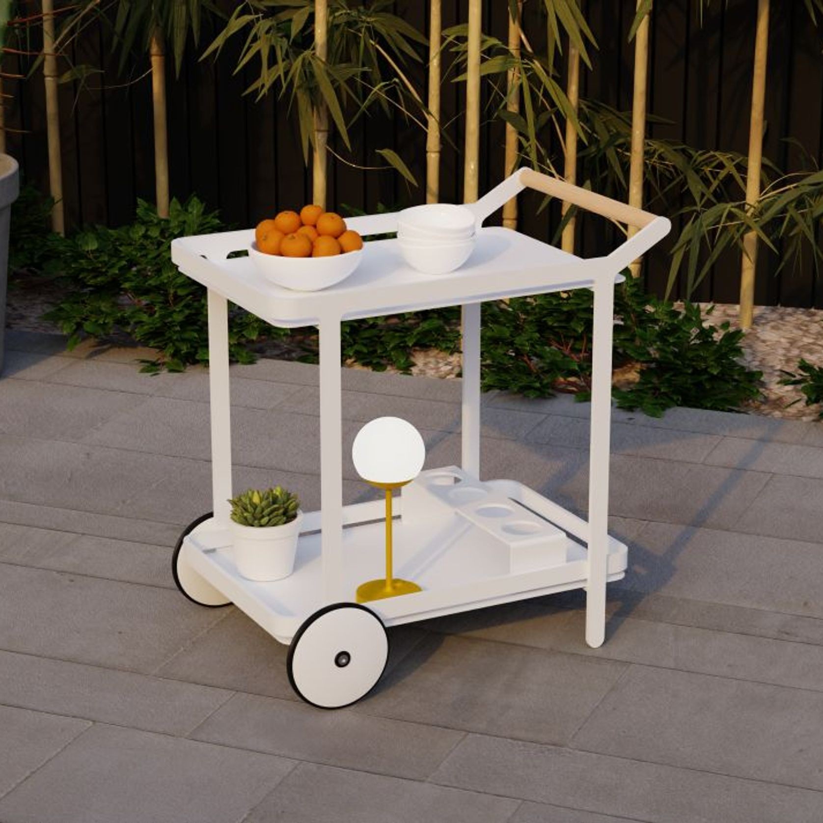 Imola Outdoor Bar Cart White ArchiPro AU