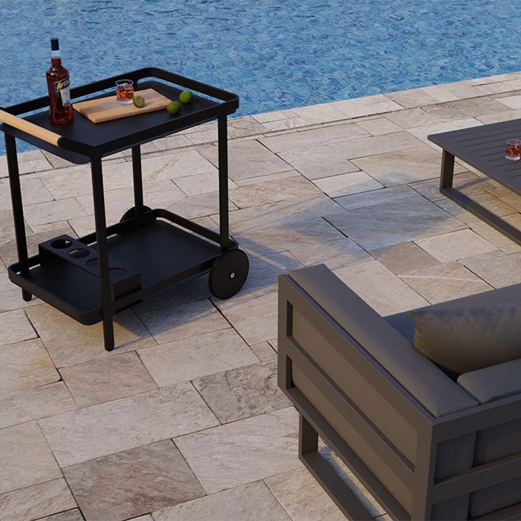 Imola Outdoor Bar Cart Black ArchiPro AU