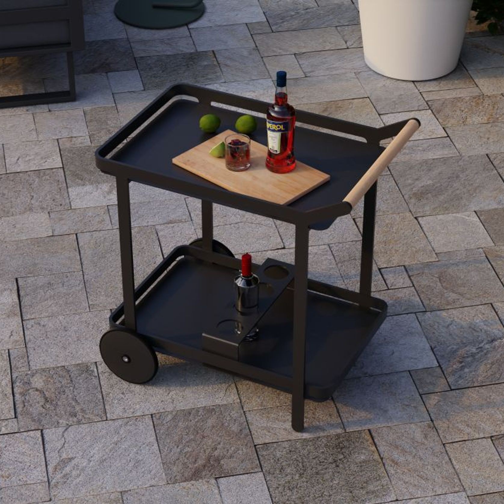 Imola Outdoor Bar Cart Black ArchiPro AU