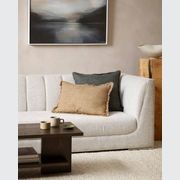 Baya Cassia Handwoven 100% Linen Cushion - Nori | Square gallery detail image