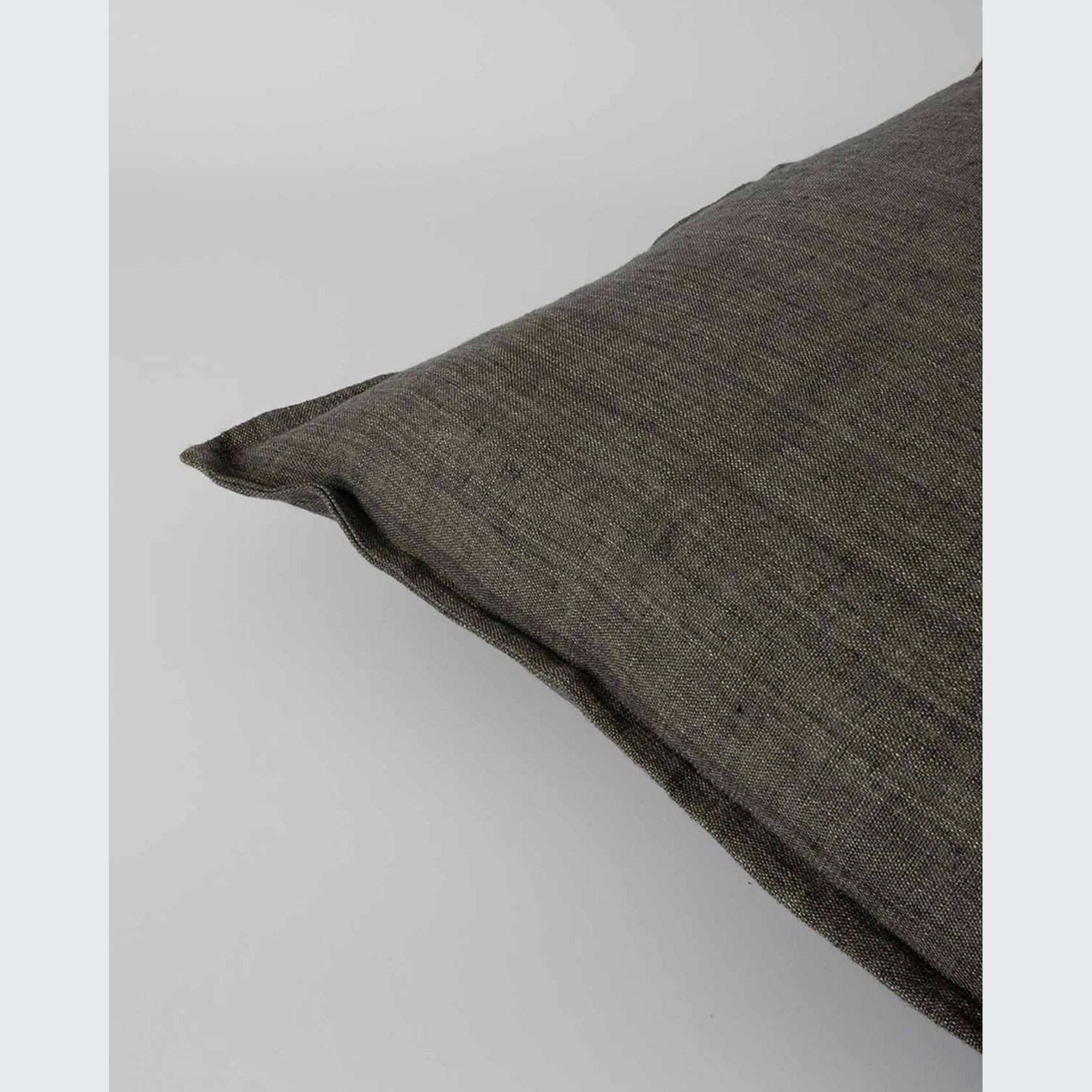 Baya Cassia Handwoven 100% Linen Cushion - Nori | Square gallery detail image