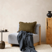 Baya Dover Cushion - Leaf | Lumbar with Fringe gallery detail image