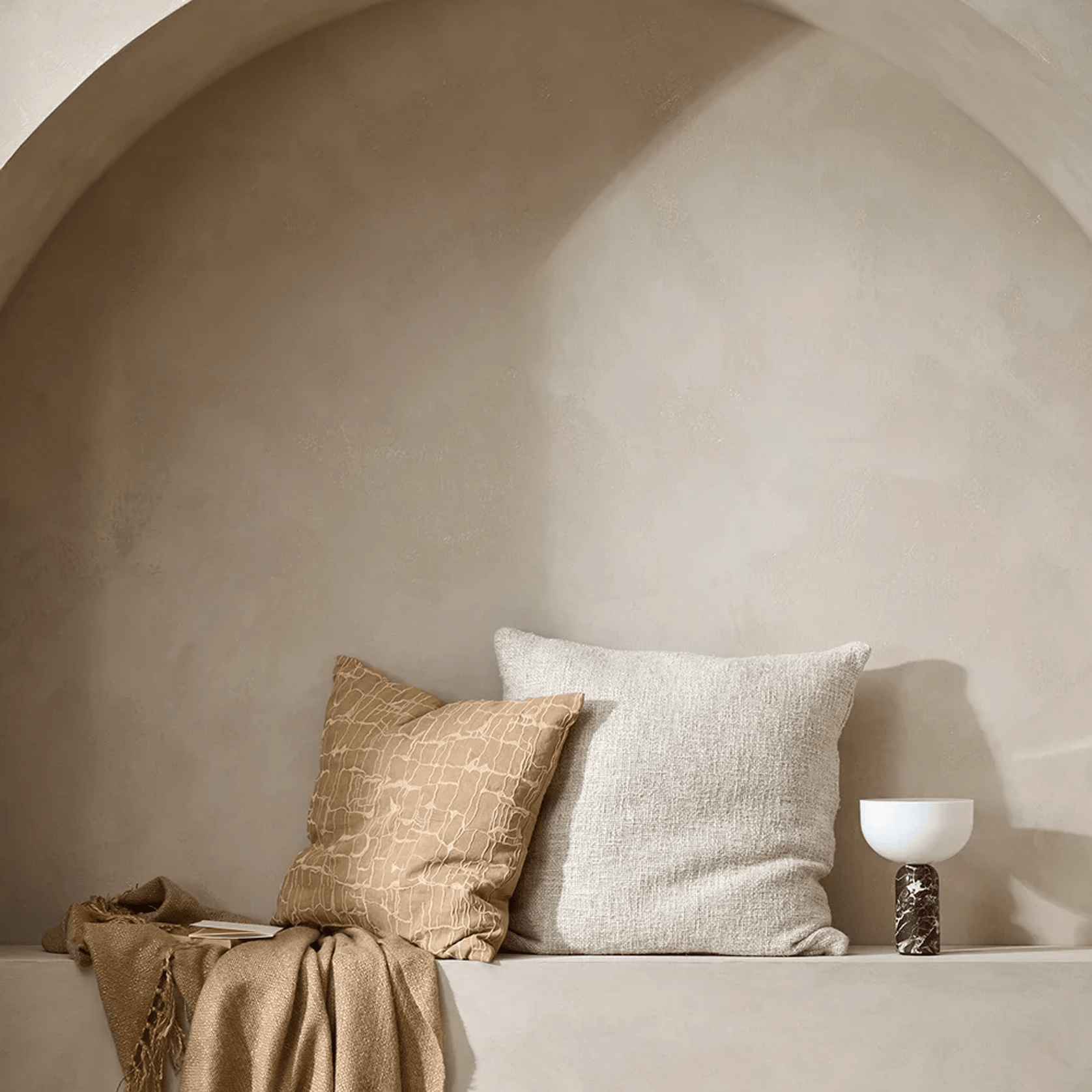 Baya Triton Cushion - Stone | 100% Linen gallery detail image
