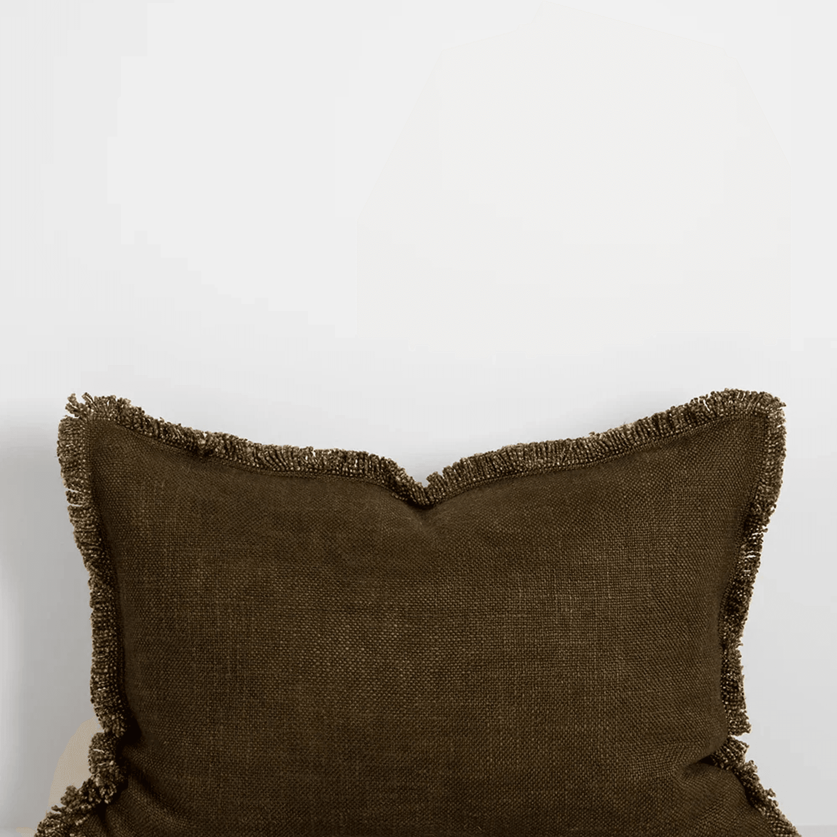Baya Dover Cushion - Leaf | Lumbar with Fringe gallery detail image
