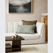 Baya Dover Cushion - Sage | Lumbar with Fringe gallery detail image