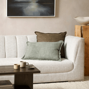 Baya Dover Cushion - Sage | Lumbar with Fringe gallery detail image