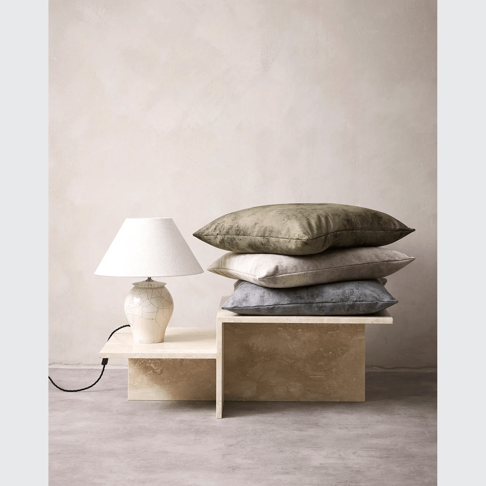 Baya Theo Velvet Cushion - Trout | Large 60 x 60cm gallery detail image