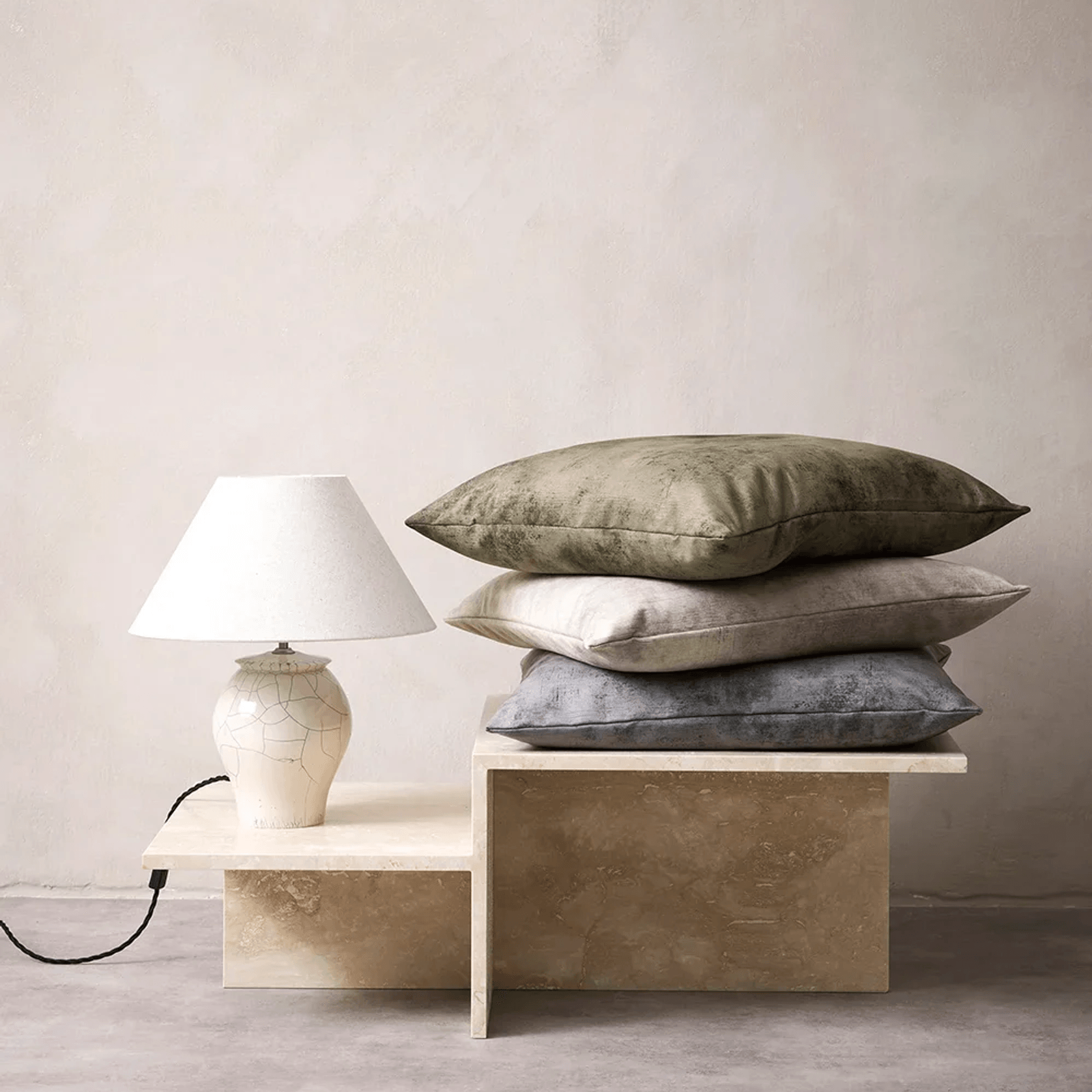 Baya Theo Velvet Cushion - Trout | Large 60 x 60cm gallery detail image