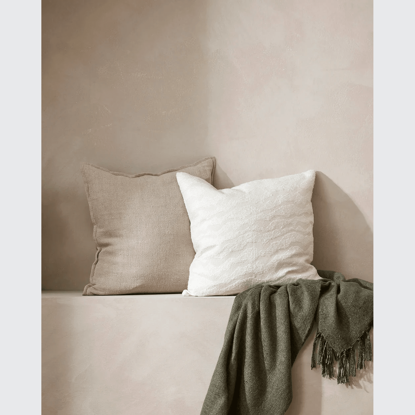 Baya Aspen Cushion - Snow | 55 x 55cm gallery detail image