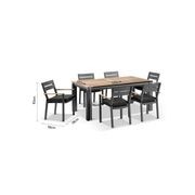 Balmoral 1.8m Teak Top Table w/ 6 Capri Dining Chairs gallery detail image