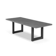 Modena U-Leg Ceramic Dining Table - Mid Grey gallery detail image