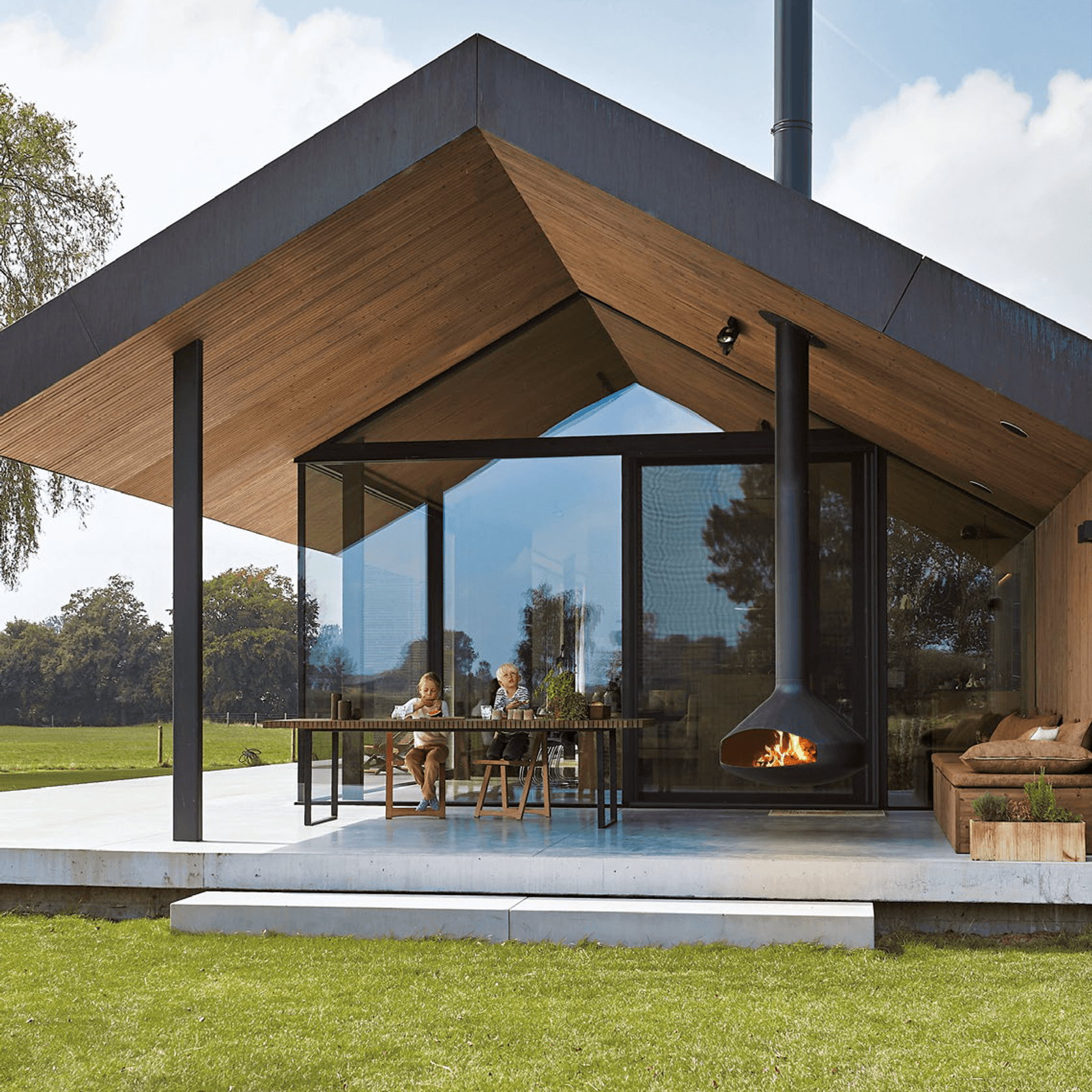 Focus Suspended Outdoor Wood Fire Range gallery detail image