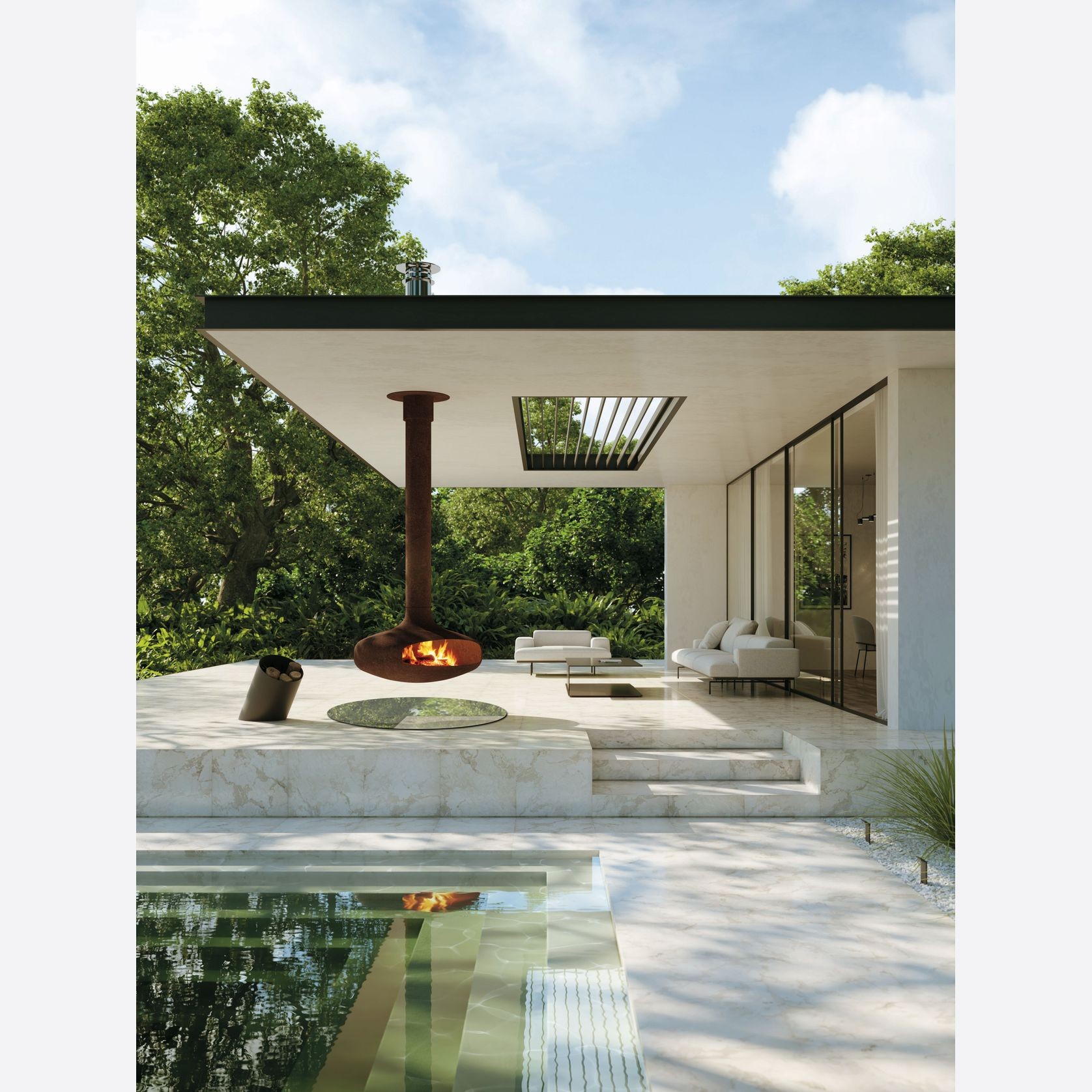 Focus Suspended Outdoor Wood Fire Range gallery detail image
