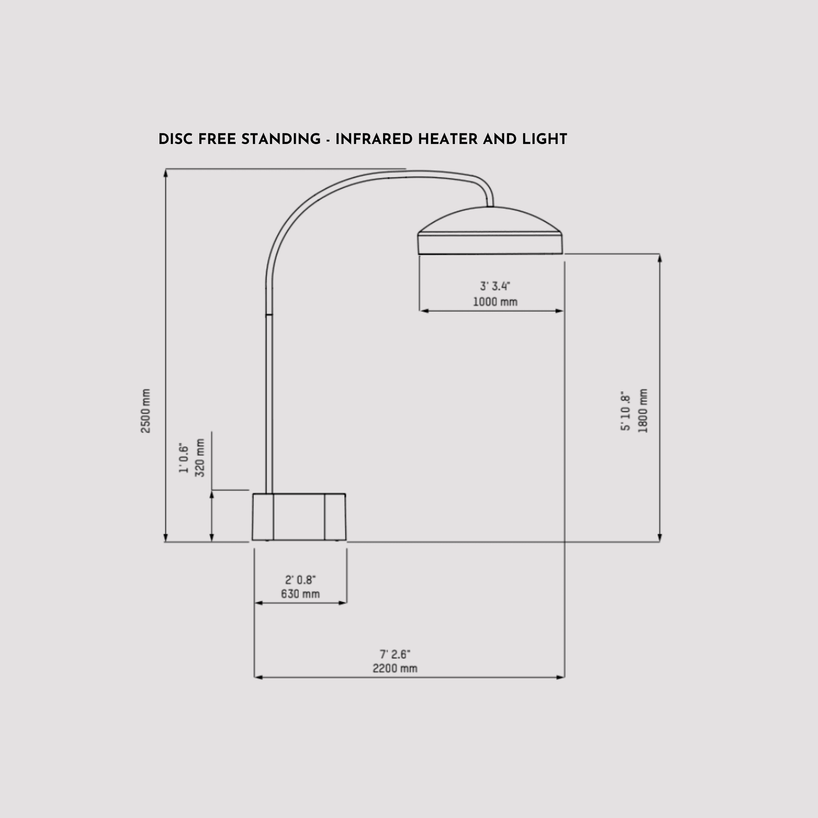 Disc Freestanding Infrared Outdoor Heater & Light gallery detail image