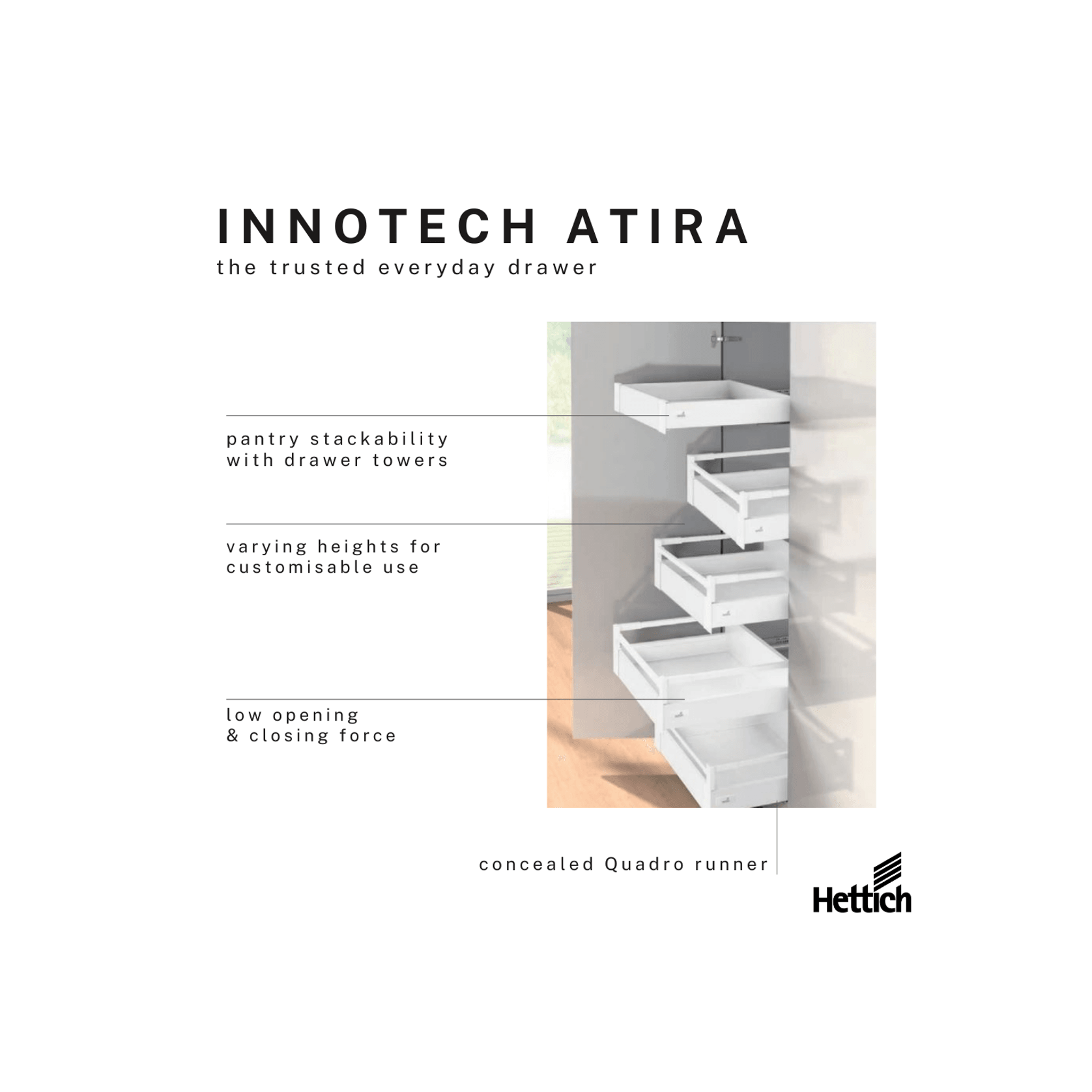 InnoTech Atira | Double-Walled Side & Rail Drawers gallery detail image