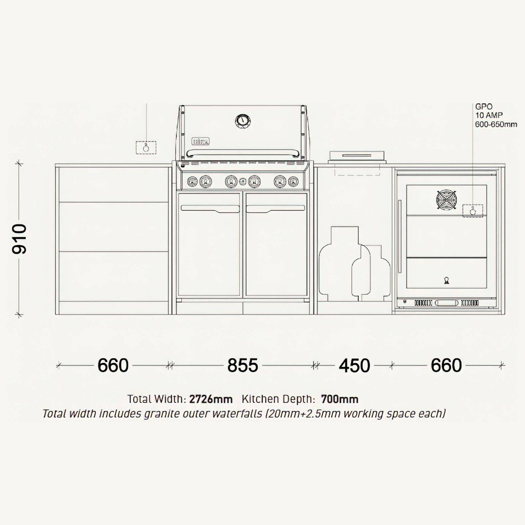 Weber Clare Outdoor Kitchen | SELECT Range gallery detail image