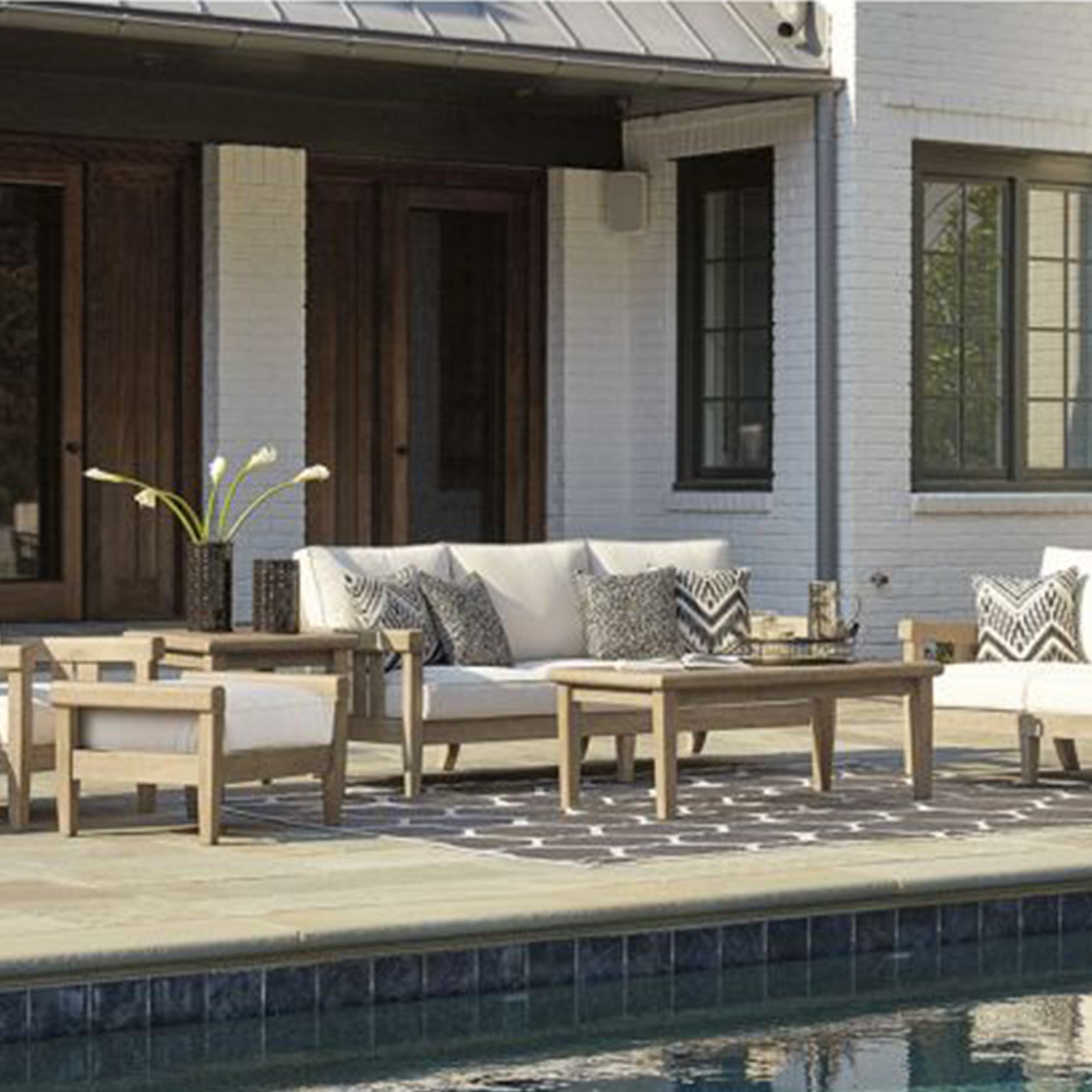 Lani Outdoor Timber Lounge Set with Tables gallery detail image