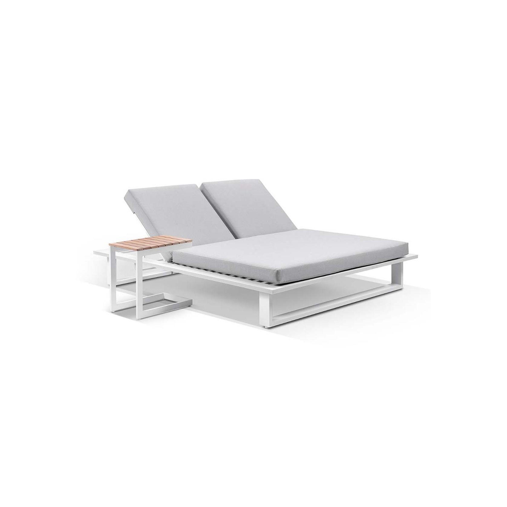 Arcadia Double Sun Lounge in White with Slide gallery detail image