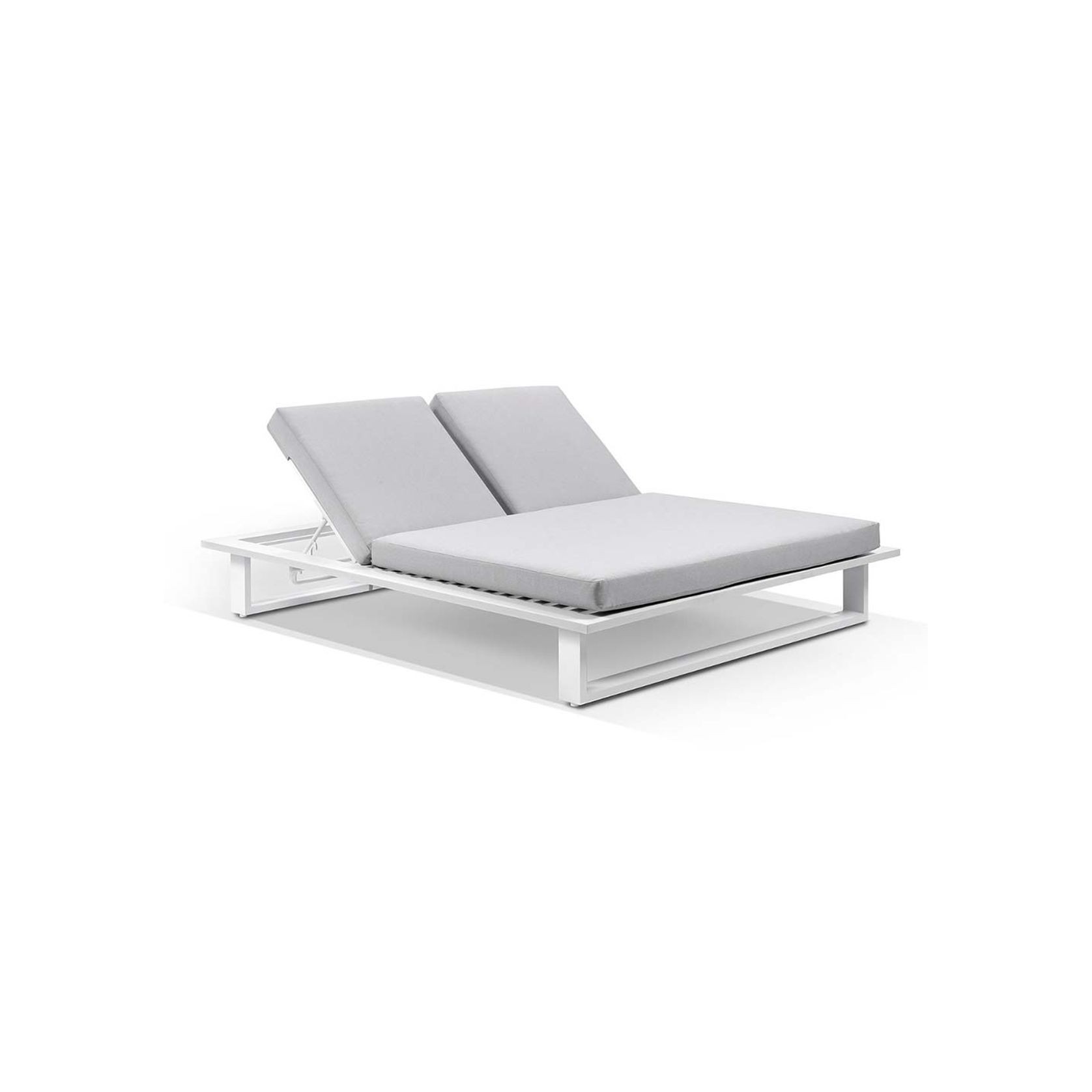 Arcadia Double Sun Lounge in White with Slide gallery detail image